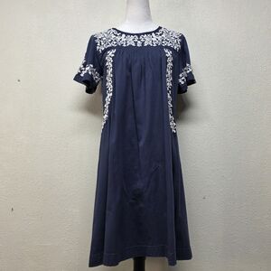 Caslon Blue Short Sleeve Crew Neck Midi Dress Size Small